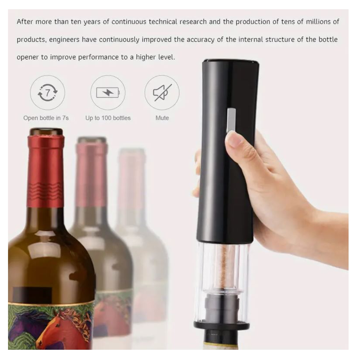Vista 3 de Sacacorchos Vino Recargable USB
